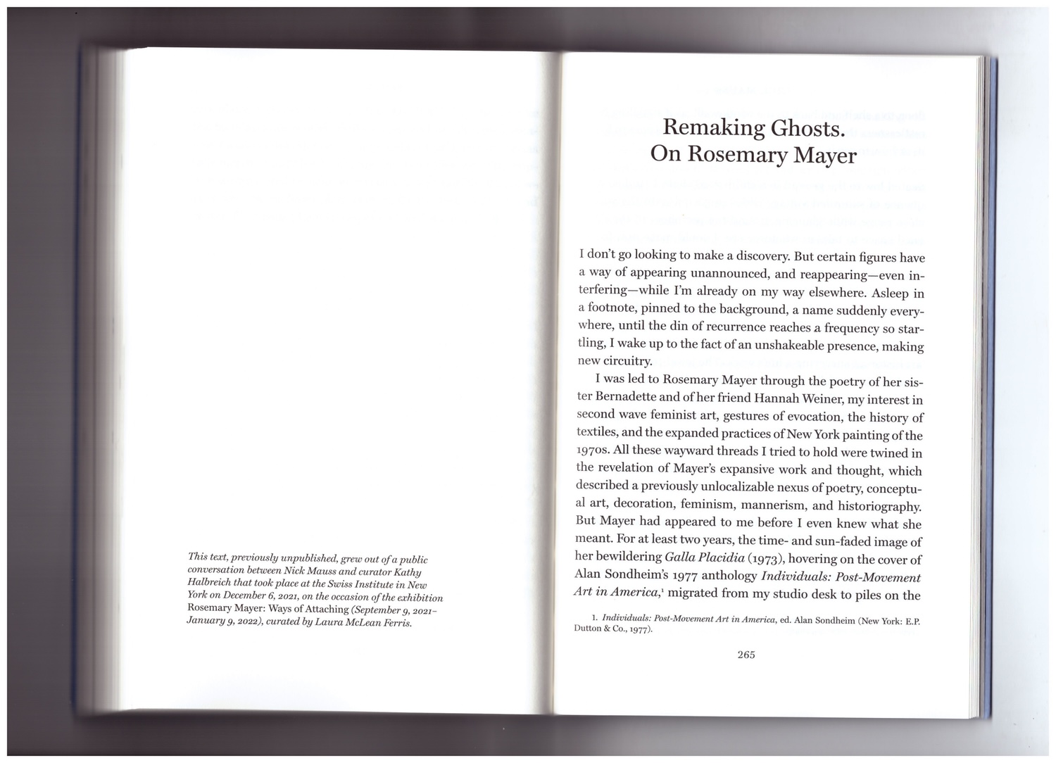 MAUSS, Nick - Dispersed Events. Selected Writings